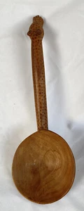 Vintage, Large hand carved wood giraffe-themed ladle,  Spoon 11" - Picture 1 of 7