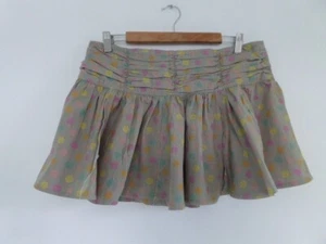 Papaya Skirt 12 Y2K Green Cotton + multi coloured spots Excellent Con - Picture 1 of 8