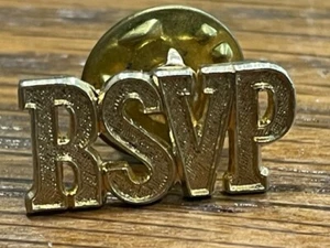 Vintage RSVP Gold Tone Lapel Pin - Picture 1 of 7