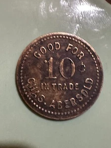 Charles Abersold 10 Cents In Trade California History Rare Token - Picture 1 of 2