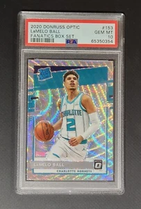 2020-21 Donruss Optic Lamelo Ball #153 RC Fanatics Silver Wave Prizm PSA 10 - Picture 1 of 2