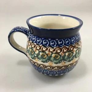 Boleslawiec Unikat Polish Pottery Bubble Coffee Mug 6 oz Handmade in Poland - Picture 1 of 5