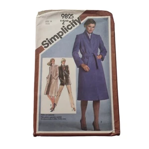 1980er Simplicity Misses Mantel Muster 9825 Größe 14 werkseitig gefaltet 3 Stile - Bild 1 von 6
