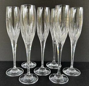 Mikasa Flame D'amore Crystal Champagne Flutes Glasses 10 3/4" Set of 7 - Picture 1 of 8