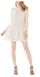NEW BCBG MAXAZRIA  NATYLY GEOMETRIC LACE A-LIEN MINI DRESS SZ S - Picture 1 of 8