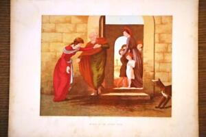 1872 ANTIQUE W.H. MCFARLANE CHROMOLITHOGRAPH-MERCY AT THE WICKET GATE