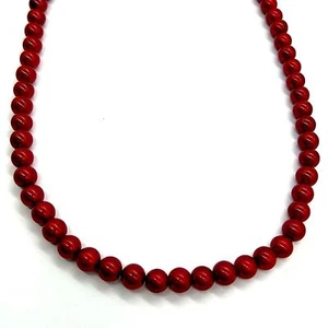 Vintage JOAN RIVERS Signed 30” Classic Collection Red Pearl Necklace - Picture 1 of 5