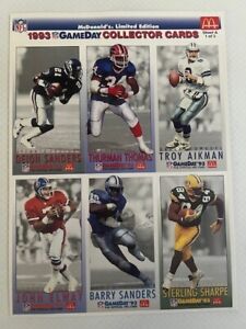 1993 McDonald's GameDay Cards/ 2 Sheets/KC Chiefs & Stars