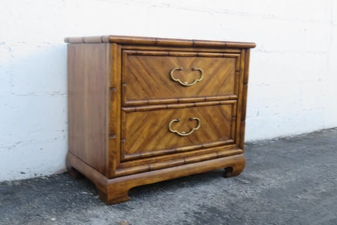 American of Martinsville Hollywood Regency Faux Bamboo Large Nightstand 3743 Cover