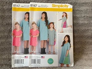 Simplicity Pattern 8147 Girls MODKID STUDIO Knit Dress w/Side Contrast & Options - Picture 1 of 4