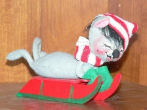 Annalee 7" Schlittenmaus '80 Etikett - Bild 1 von 2