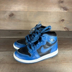 jordan 1 High kids youth size 9 C shoes blue hightop basketball sneakers - Picture 1 of 8