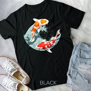 Koi Fish Design Hoodie Yin Yang Japanese Love Art Koi Hoody Unisex T-shirt - Picture 1 of 11