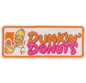 Simpsons Patch Aufnäher Bügelbild Flicken Applikation Homer Dunkin Donuts Maggie