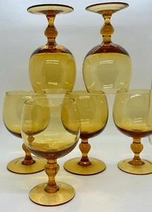 Set Of 6 Vintage Provincial Spanish Gold Water Goblet by Colony Gorgeous Color! - Picture 1 of 12