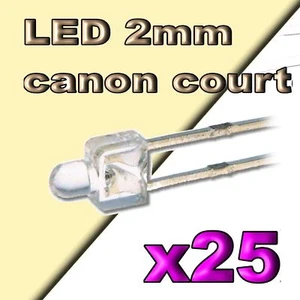 322/25# LED blanc chaud 2mm canon court --- 25 pcs - Imagen 1 de 1