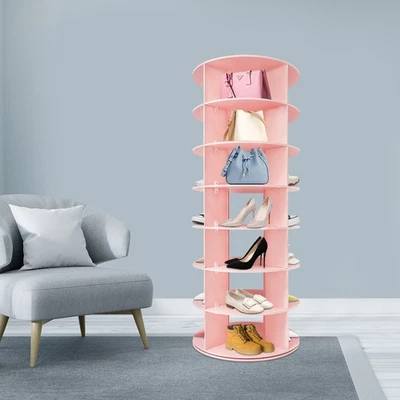 7-Tier 360° Rotating Shoe Rack Shelf Storage 28 Pairs Shoes For Entryway Hallway - Image 1 of 4