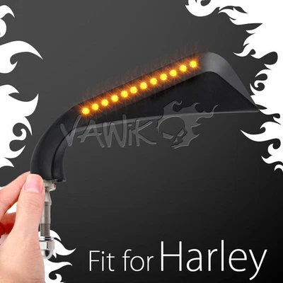 Par de espejos retrovisores VAWiK AXE negro aluminio LED para Harley V-ROD Screaming Eagle Foto 1 de 4