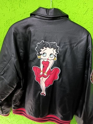 GUESS Men Jacke "Betty Boop" Blouson Gr.XL Bomberjacke Kunstleder Stickerei NEU - Bild 1 von 4
