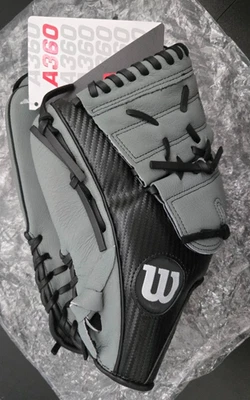 "Guante de campo de béisbol utilitario Wilson A360 12"" negro gris mano derecha" Foto 1 de 4