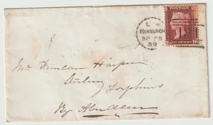 1859 EDINBURGH DOTTED CIRCLE DUPLEX TORPHINS FRAMED LOCAL NAMESTAMP BANCHORY - Picture 1 of 3