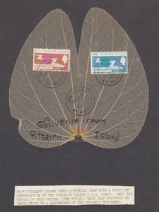Pitcairn Islands Stamps 1965 I.T.U. Stamp FD Cancel on Leaf - Unusual! - Picture 1 of 1