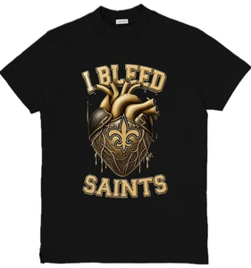 I Bleed New Orleans Saints NFL Custom Graphic T-Shirt Size S-3XL - Picture 1 of 1