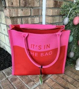 Kate Spade x Target | Color Block Pink & Red Knit Tote Bag NWT - Picture 1 of 4