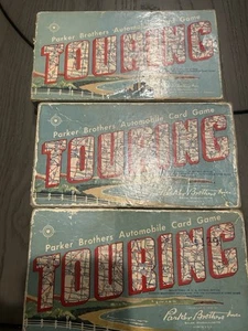 Vintage TOURING Famous Automobile Card Game Parker Bros 1958 COMPLETE Lot Of 3 - Picture 1 of 7