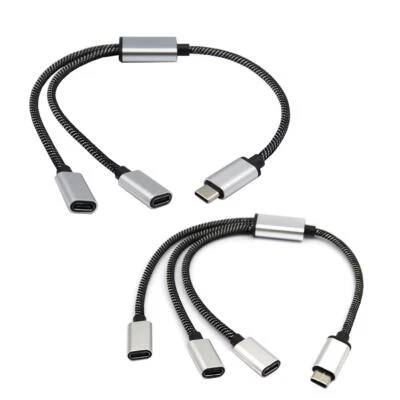 USB C Male to Two USB C Female Splitter Hub Cables for Type C Charger Powerban ＋ - Image 1 of 4