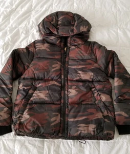 American Eagle AE Damen Cropped Kapuze Camouflage grün gefütterte Jacke Mantel Medium neu mit Etikett - Bild 1 von 4