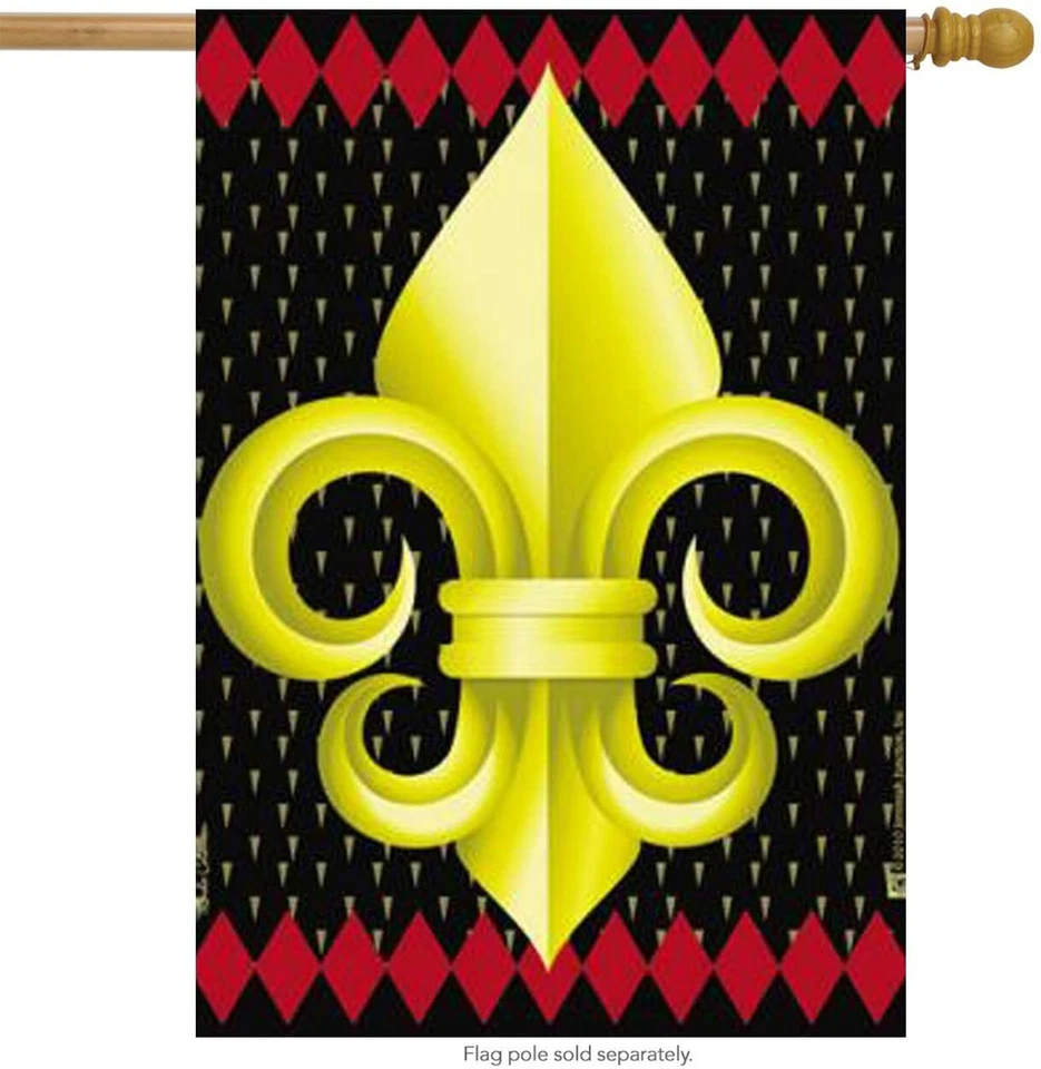 Bandera de jardín Jeremiah Junction flor de lis 28" x 40" uso en exteriores o interiores grande Foto 1 de 1