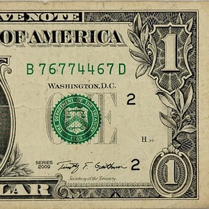 Vier 7er Trinary Fancy Seriennummer One Dollar Schein B76774467D DC Paare 4s 6s - Bild 1 von 8