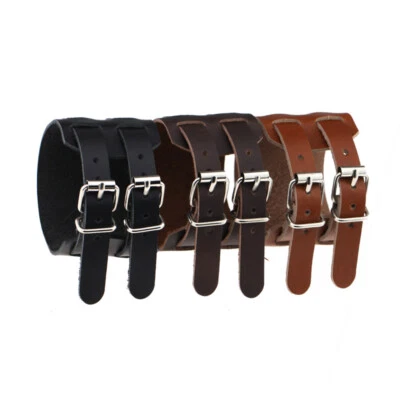 Brazalete de cuero punk rock brazalete envolvente ajustable para mujeres hombres Foto 1 de 4