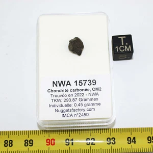 Meteorite NWA 15739 In A Box Carbonaceous Chondrite CM2 (0.45 Grams 001 **) - Picture 1 of 6
