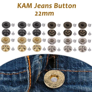 KAM Jeans Sin Coser Botones con Alfileres 22mm Accesorios Chaquetas Ropa Faldas - Imagen 1 de 17