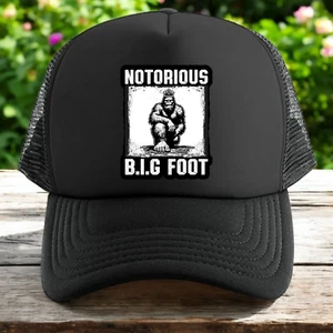 Bigfoot trucker hat mens O/S black snapback Notorious b.i.g foot funny hiphop - Picture 1 of 4