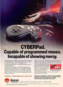 VINTAGE 1994 CyberPad Controller für Sega SNES Nintendo Druck Anzeige - Bild 1 von 1