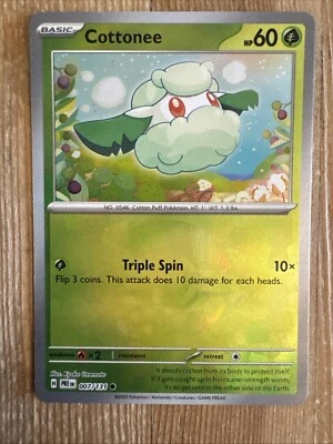 Pokémon Prismatic Evolutions Cottonee Pokeball 007/131 NM - Image 1 of 2