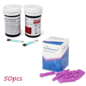 50pcsTest Strips+50 Lancets for CONTEC Glucometer Blood Glucose Meter KH100 - Picture 1 of 1