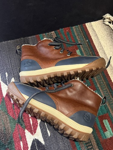 1631 Timberland A1631 stivali chukka impermeabili da donna Mt Hayes taglia 7 blu navy brn