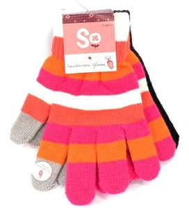 Guantes de invierno So Mercy Niño Niña 2 pares combo pantalla táctil guante talla única NUEVO 4522 - Imagen 1 de 2