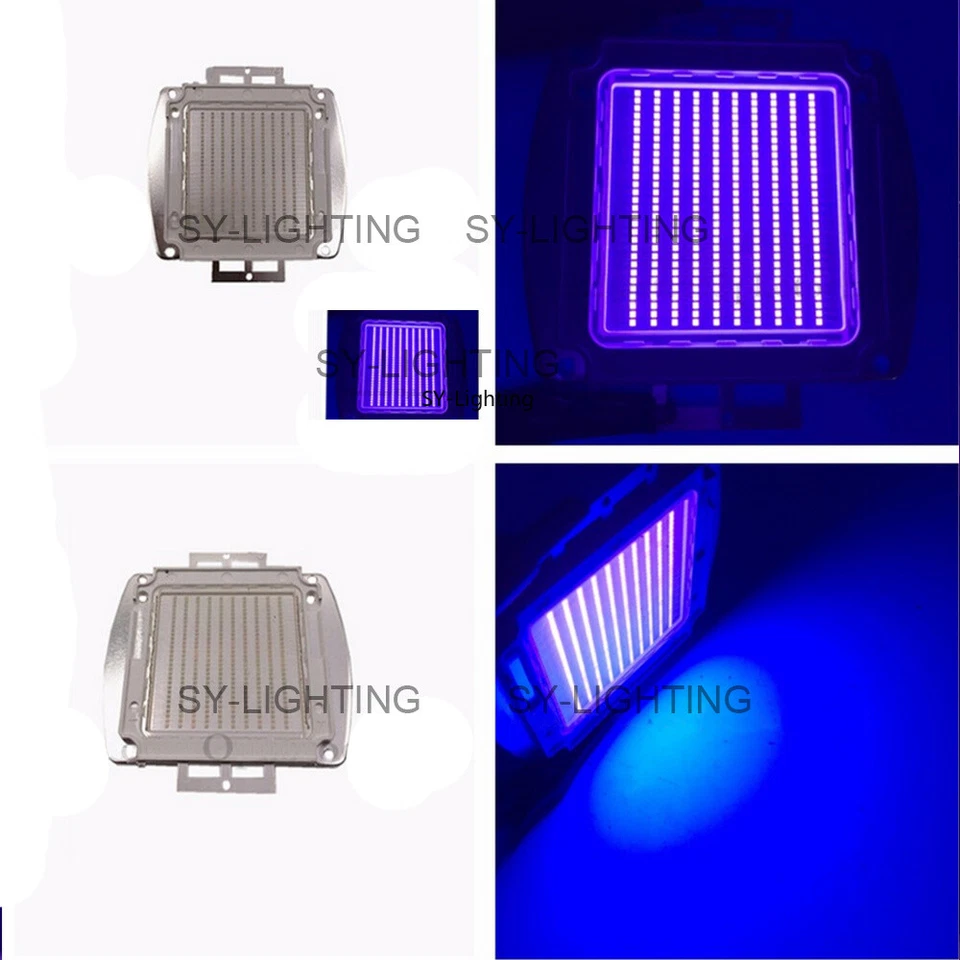 150W Ultra Violett UV Lila 45mil 365nm 395nm Schwarzlicht High Power LED Chip - Bild 1 von 4