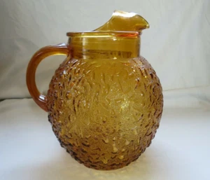 Vintage Anchor Hocking Milano Amber Ball Pitcher - Picture 1 of 3