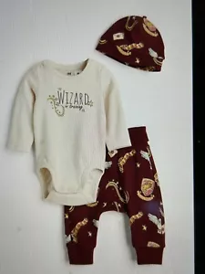 H&M Harry Potter Wizard In Training 3 Piece Jersey Set 3M - Picture 1 of 3