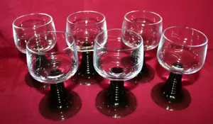Zwiesel 6 Weinrömer 0,1 L Zwiesel Weingläser grüner gerillter Fuß - Bild 1 von 1