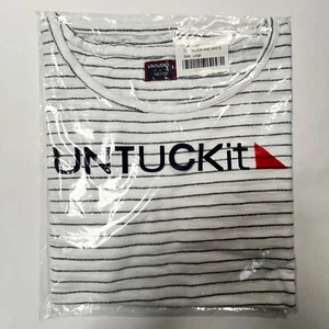 UNTUCKit Womens Leoville Black White Striped Pullover LS T-Shirt Size Large NWOT - Picture 1 of 6