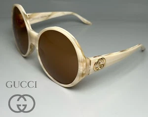 Brand New GUCCI Sunglasses Women Round GG0954S Ivory Plastic 64-135 Authentic - Picture 1 of 16