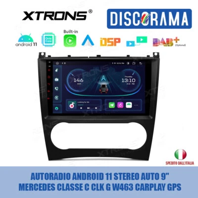 AUTORADIO ANDROID 11 STEREO AUTO 9" MERCEDES CLASSE C CLK G W463 CARPLAY GPS  - Immagine 1 di 4