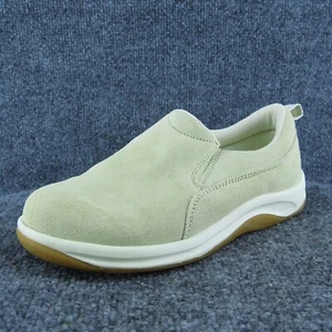 Zapatilla deportiva Lands' End para mujer zapatos sin cordones beige gamuza talla 5 mediana - Imagen 1 de 10